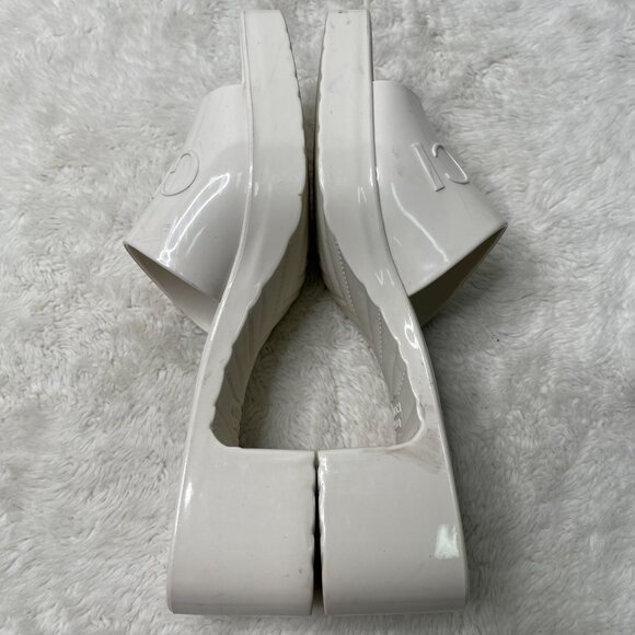 GUCCI Women's White Heeled Square Toe Slide Sandals Shoes Size 40 - Picture 3 of 14